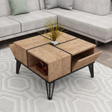 Masuta De Cafea Dursun cu 4 Compartimente, 72x44x72 cm - Atlantic Pine Black