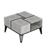 Masuta De Cafea Dursun cu 4 Compartimente, 72x44x72 cm - Alb negru