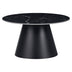 Masuta de cafea Fabrin neagra din piatra sinterizata si metal, negru, 70x70x40 cm