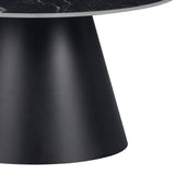 Masuta de cafea Fabrin neagra din piatra sinterizata si metal, negru, 70x70x40 cm