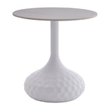 Masuta de cafea Fabron piatra sinterizata, alba, 50x50x52 cm