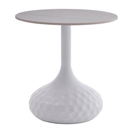 Masuta de cafea Fabron piatra sinterizata, alba, 50x50x52 cm