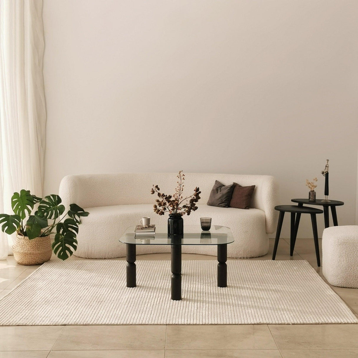 Masuta de cafea Kei Lemn Solid cu Sticla Securizata, 80x40x80 cm - Gri