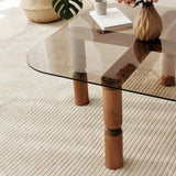 Masuta de cafea Kei Lemn Solid cu Sticla Securizata, 80x40x80 cm - Sonoma
