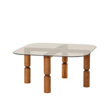 Masuta de cafea Kei Lemn Solid cu Sticla Securizata, 80x40x80 cm - Sonoma