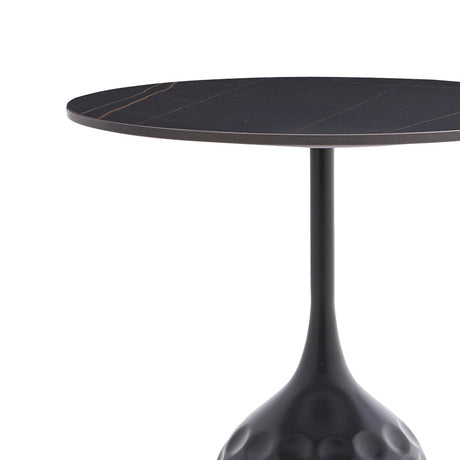 Masuta de cafea Kousien piatra sinterizata, neagra, D50x60 cm