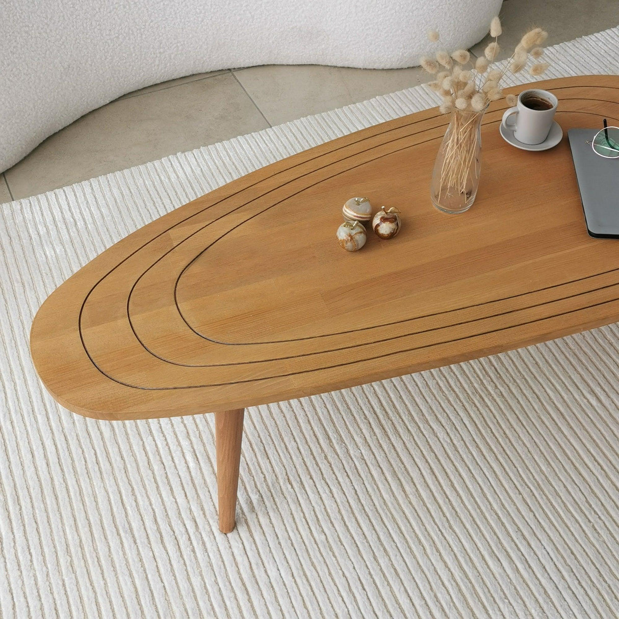 Masuta de Cafea, Lemn Masiv, 115x38x50 cm - Bej
