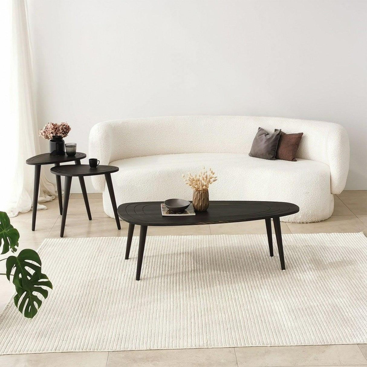 Masuta de Cafea, Lemn Masiv, 115x38x50 cm - Gri