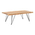 Masuta de cafea lemn masiv acacia de gradina Miles Boho, Natural, 115x69x41 cm