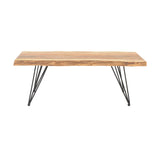 Masuta de cafea lemn masiv acacia de gradina Miles Boho, Natural, 115x69x41 cm