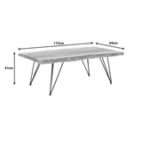 Masuta de cafea lemn masiv acacia de gradina Miles Boho, Natural, 115x69x41 cm