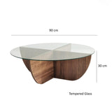Masuta de cafea Lily - Walnut, Nuc, 90x30x90 cm