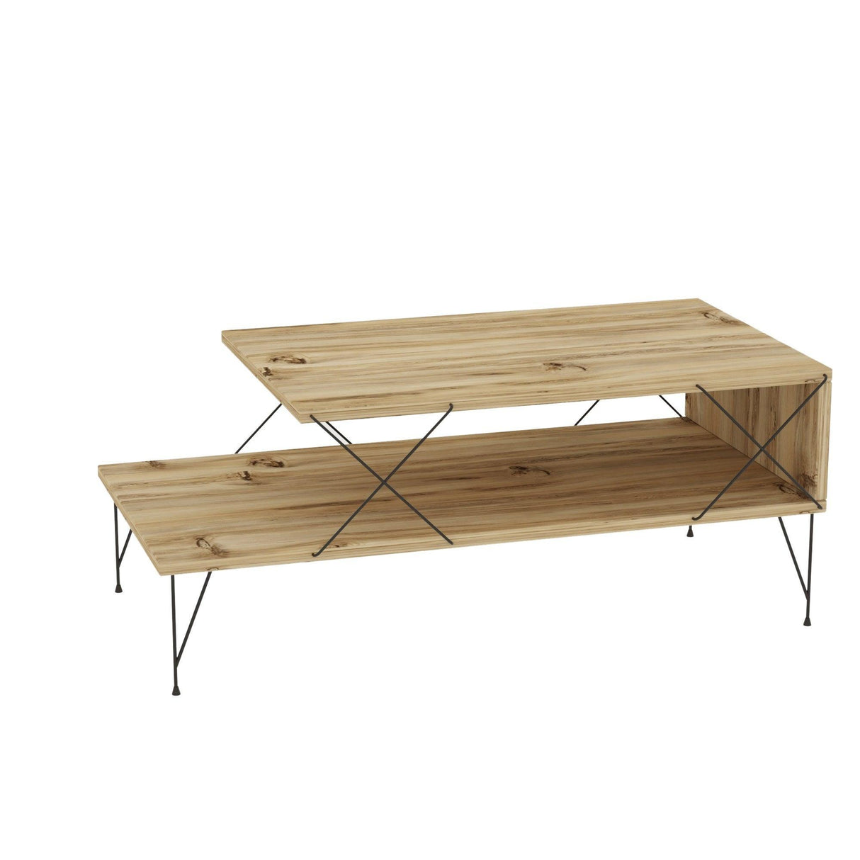 Masuta de Cafea Loire, Antracit - Alb - Stejar, 100x40x50 cm - Masuta de Cafea Loire, Antracit - Alb - Stejar, 100x40x50 cm