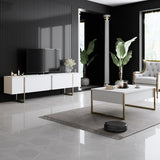 Masuta de cafea Luxe Stand Chic, Aur - Alb, 90x40x60 cm