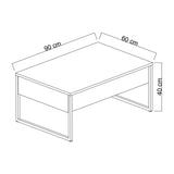 Masuta de cafea Luxe Stand Chic, Aur - Alb, 90x40x60 cm