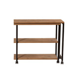 Masuta de cafea Melin cu roti, Negru Stejar, 70x63x76 cm