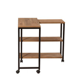 Masuta de cafea Melin cu roti, Negru Stejar, 70x63x76 cm