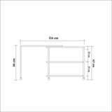 Masuta de cafea Melin cu roti, Negru Stejar, 70x63x76 cm