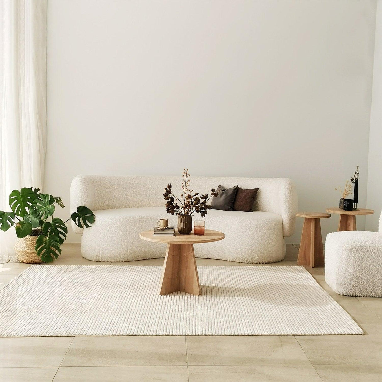 Masuta de cafea Mushroom - Living Oak, Stejar, 60x40x60 cm