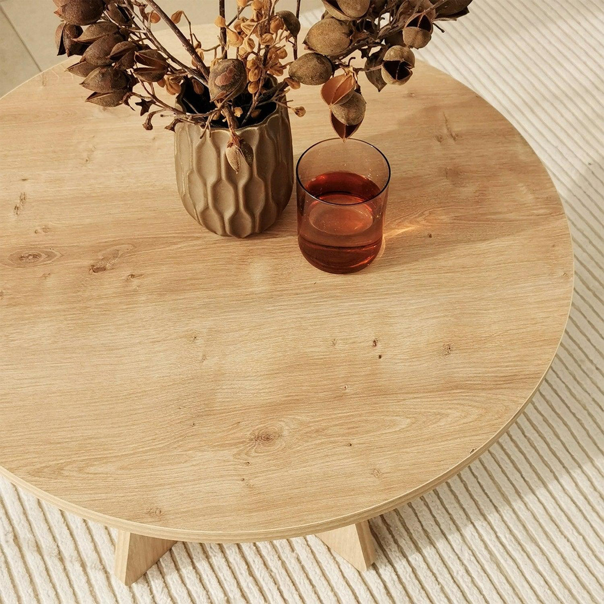 Masuta de cafea Mushroom - Living Oak, Stejar, 60x40x60 cm