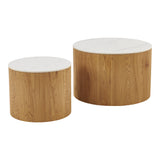 Masuta de cafea Nelba, set 2 piese, 70x70x50 cm - Stejar