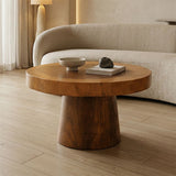 Masuta de cafea Nepal, Lemn masiv de suar, D80x45 cm - Masuta de cafea Nepal, Lemn masiv de suar, D80x45 cm