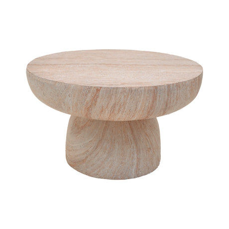 Masuta de cafea Nuebo, Aspect travertin, Travertin, D70x42 cm
