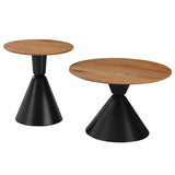 Masuta de cafea Obsidian, Metal, Alb - Negru - Negru