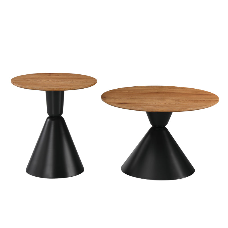 Masuta de cafea Obsidian, Metal, Alb - Negru - Negru