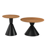 Masuta de cafea Obsidian, Metal, Alb - Negru - Negru