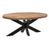 Masuta de cafea ovala Fardy lemn masiv de acacia, nuc - negru, 120x60x45 cm