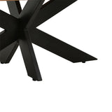 Masuta de cafea ovala Fardy lemn masiv de acacia, nuc - negru, 120x60x45 cm