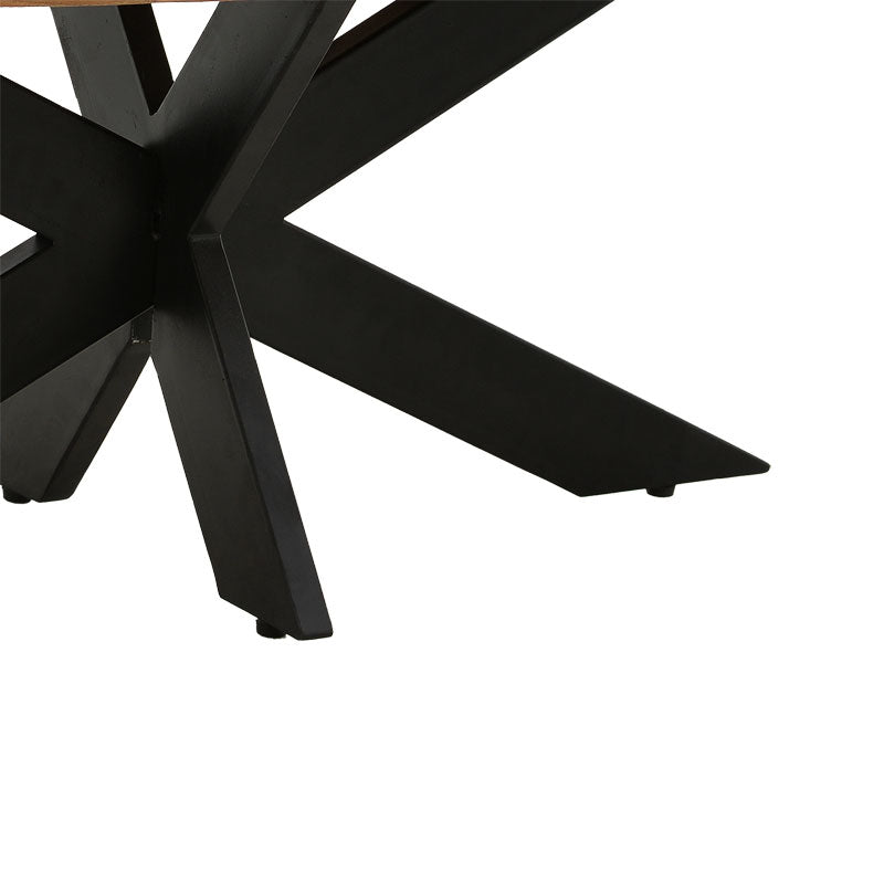 Masuta de cafea ovala Fardy lemn masiv de acacia, nuc - negru, 120x60x45 cm, foto produs 6