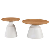 Masuta de cafea Parquet, Metal - Alb