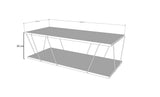 Masuta de cafea PyroTech, Alb - Stejar - Gri - Galben, 120x30x50 cm - Galben
