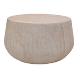Masuta de cafea Rongo, Aspect travertin, Travertin, D80x41 cm