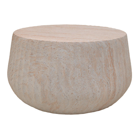 Masuta de cafea Rongo, Aspect travertin, Travertin, D80x41 cm