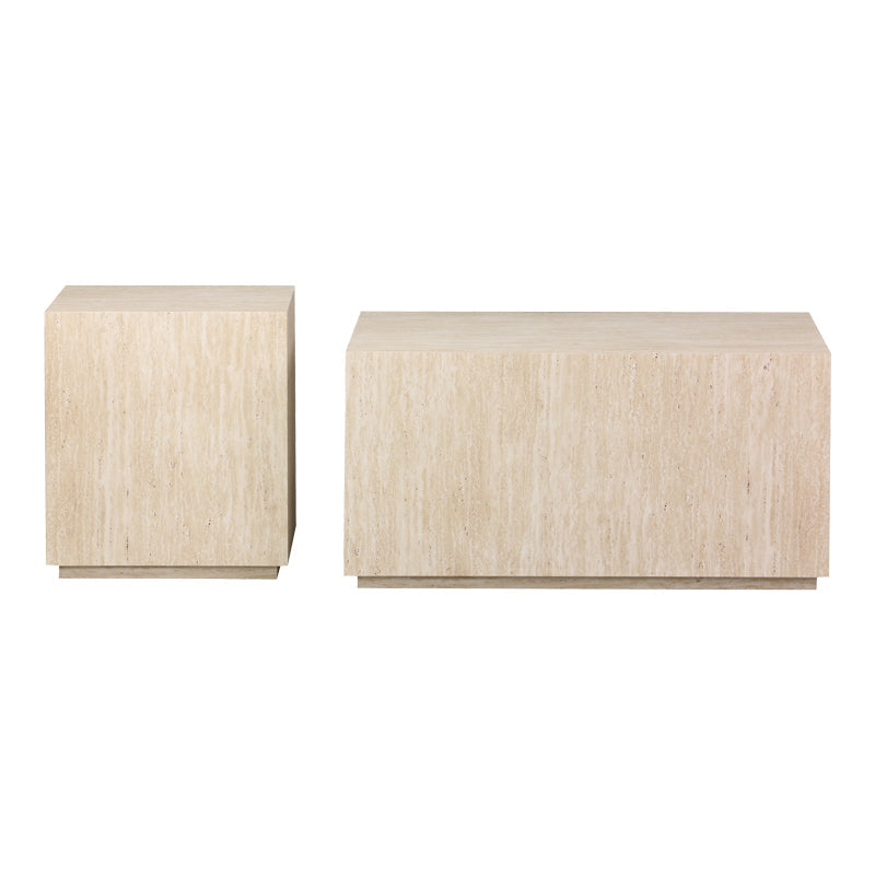 Masuta de cafea Sandu, Aspect travertin, Travertin