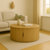 Masuta de cafea Scandi MDF culoare lemn, Natural, D80x36 cm