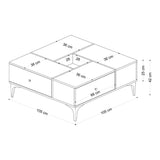 Masuta de cafea Shelfa, Stejar, 105x42x105 cm