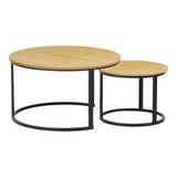 Mese de cafea Solme I, Set 2 piese, 80x80x45 cm - Natural