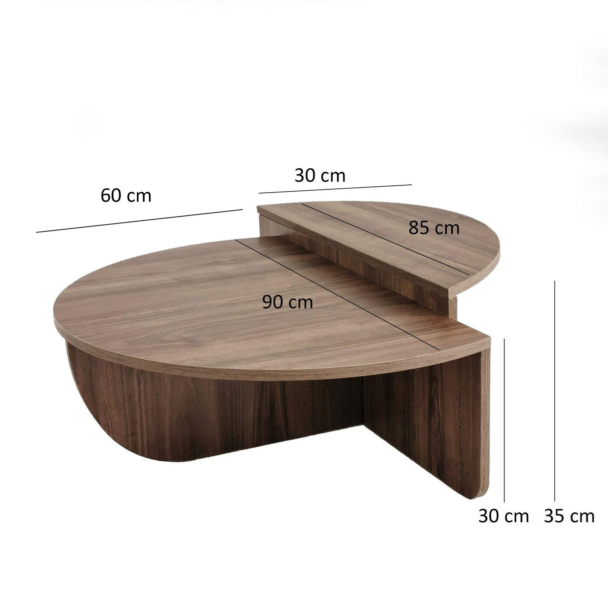 Masuta de cafea Sufragerie Podium, Stejar- Nuc, 90x60x30 cm - Nuc