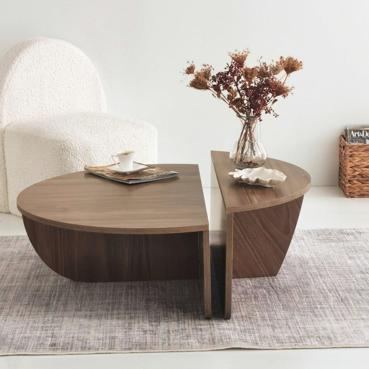 Masuta de cafea Sufragerie Podium, Stejar- Nuc, 90x60x30 cm - Nuc