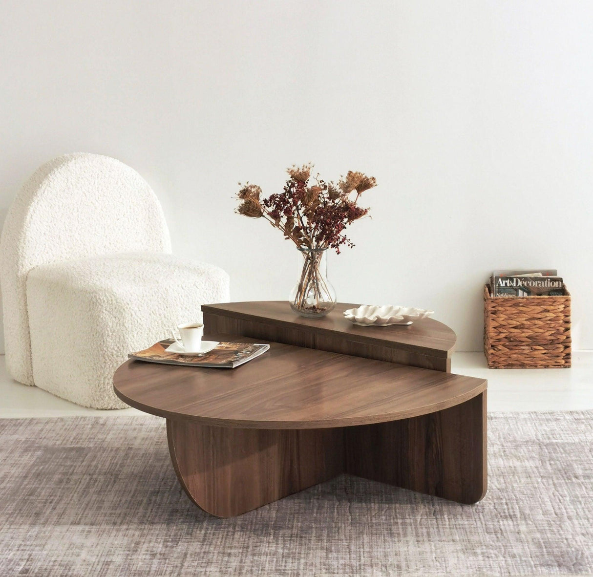 Masuta de cafea Sufragerie Podium, Stejar- Nuc, 90x60x30 cm - Nuc