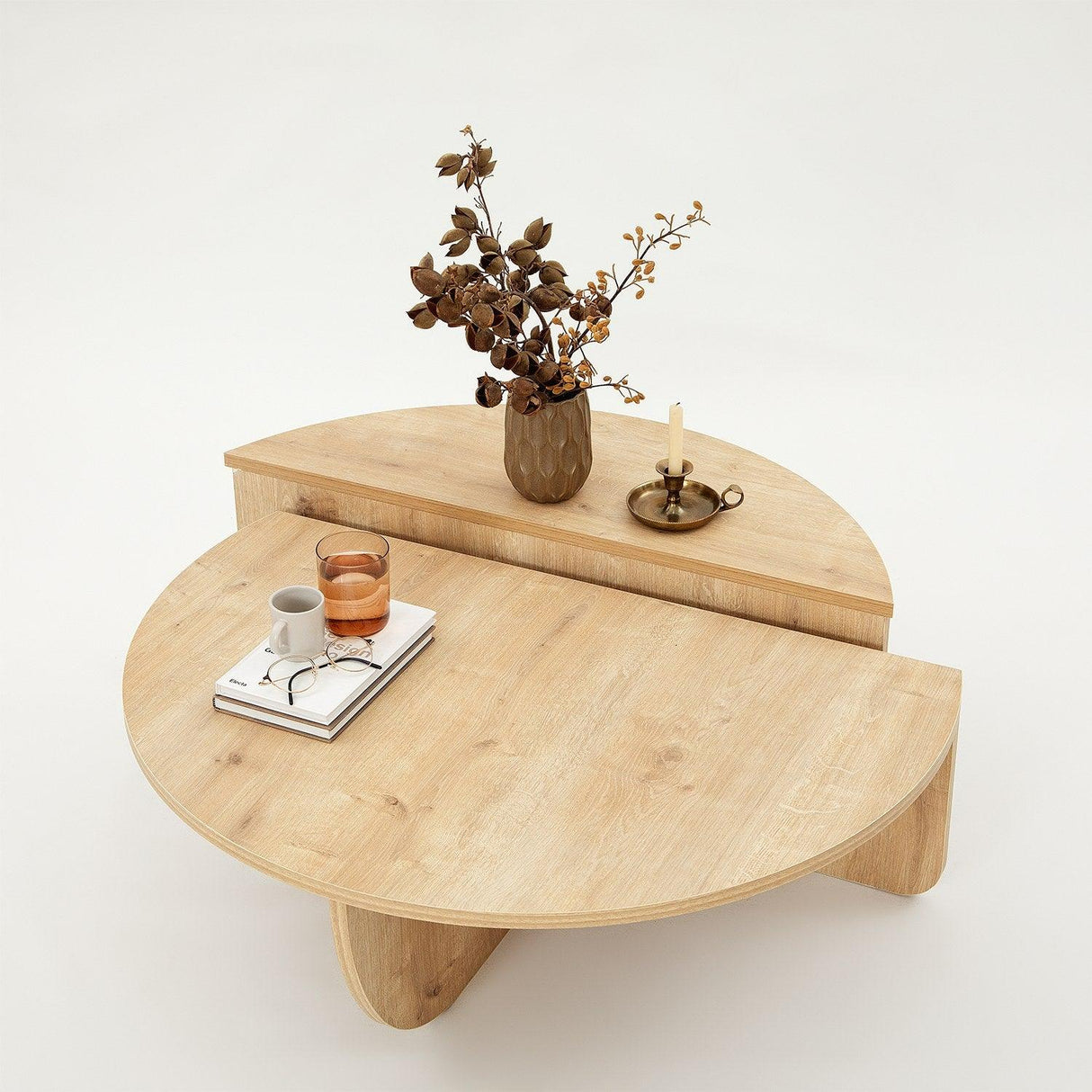 Masuta de cafea Sufragerie Podium, Stejar- Nuc, 90x60x30 cm - Stejar