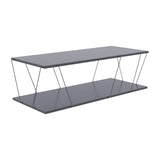 Masuta de cafea Tars, gri-negru, 120x48x30 cm