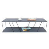 Masuta de cafea Tars, gri-negru, 120x48x30 cm