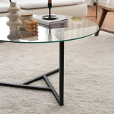 Masuta de cafea Triopa, Transparent, Negru, 75x42x75 cm