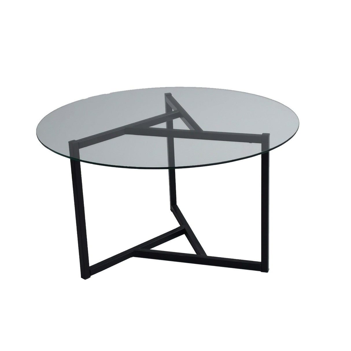 Masuta de cafea Triopa, Transparent, Negru, 75x42x75 cm