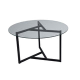 Masuta de cafea Triopa, Transparent, Negru, 75x42x75 cm